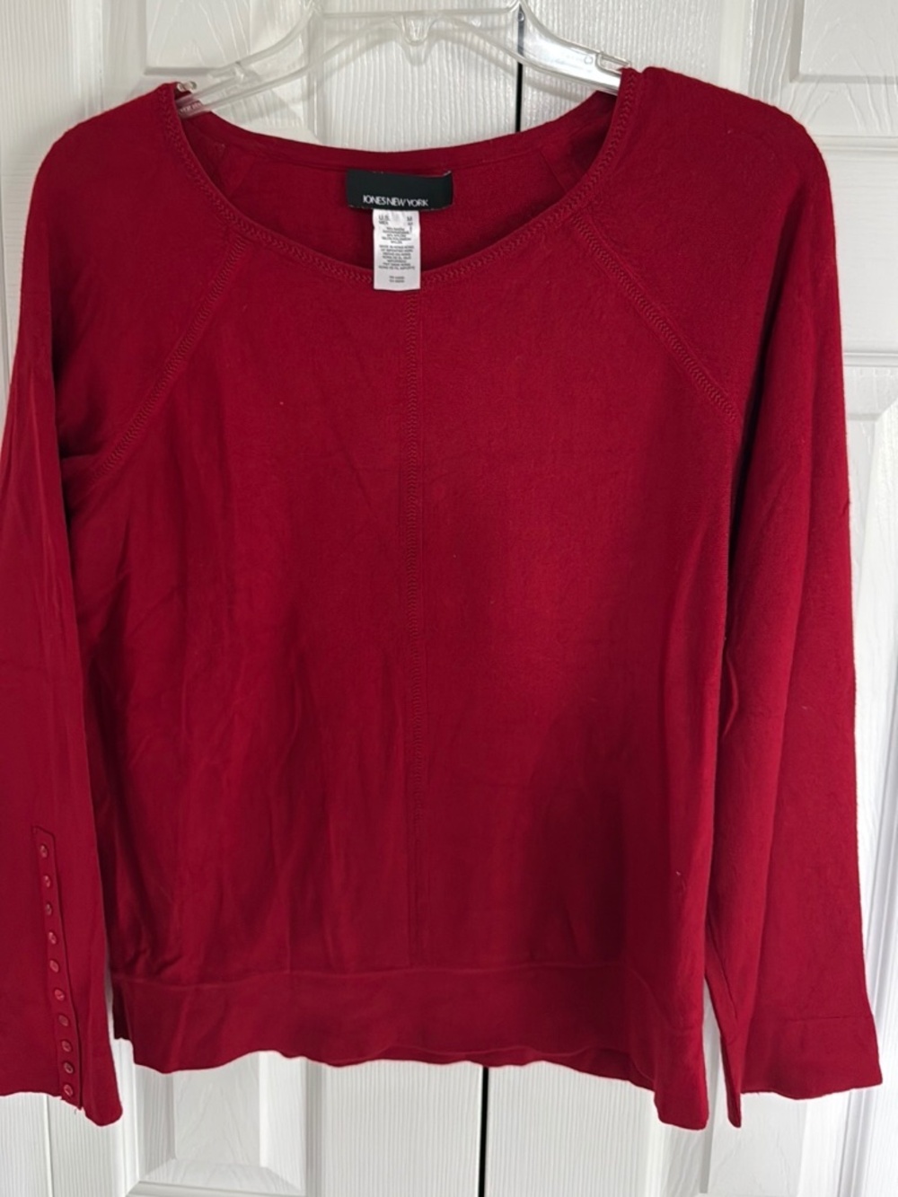 *Gently Worn* Jones New York Dk. Red Knit Lightweight Pullover Sweater- Size M